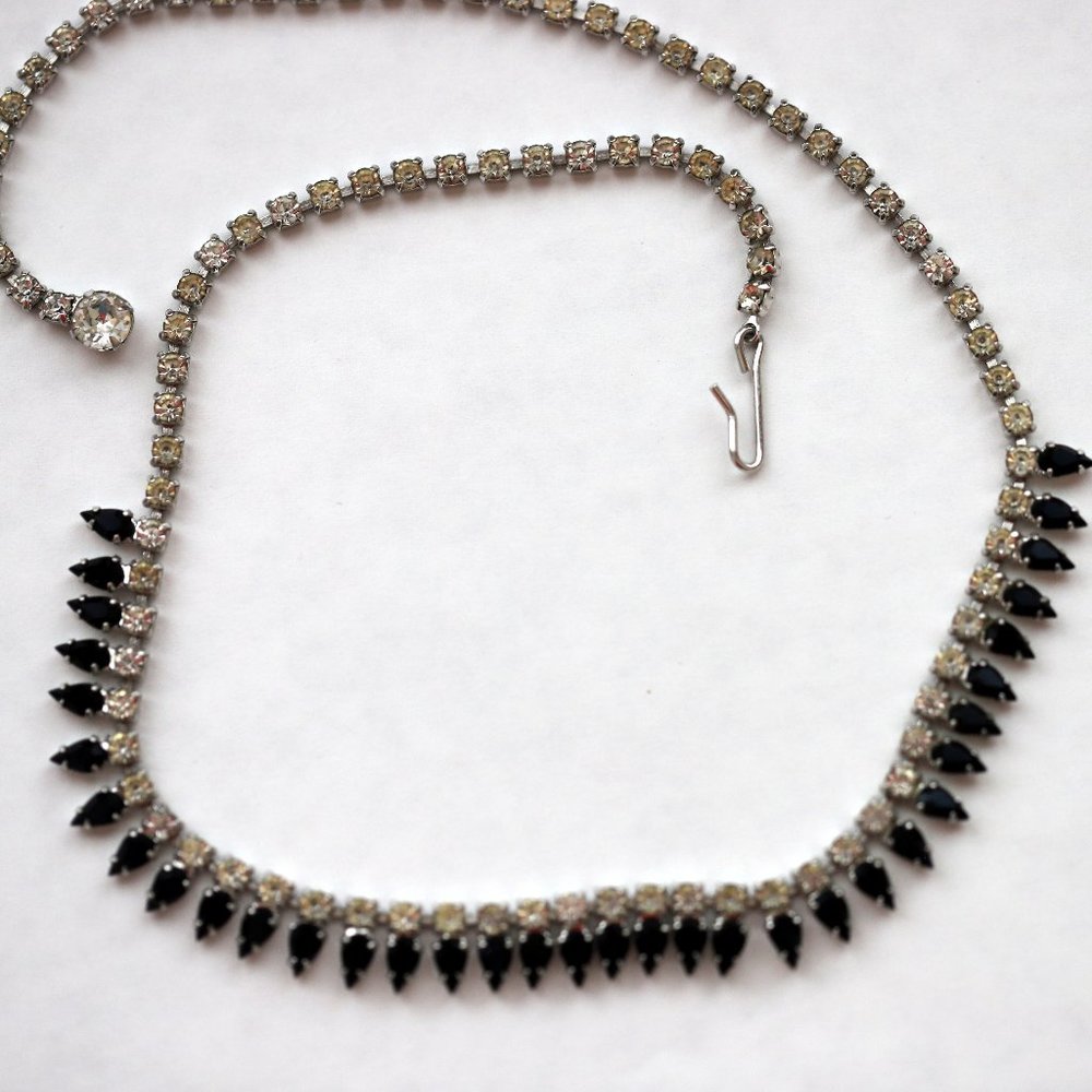 SIGNED B DAVID VINTAGE COSTUME STATEMENT JEWELRY DARK BLUE STONES - Picture 2 of 8